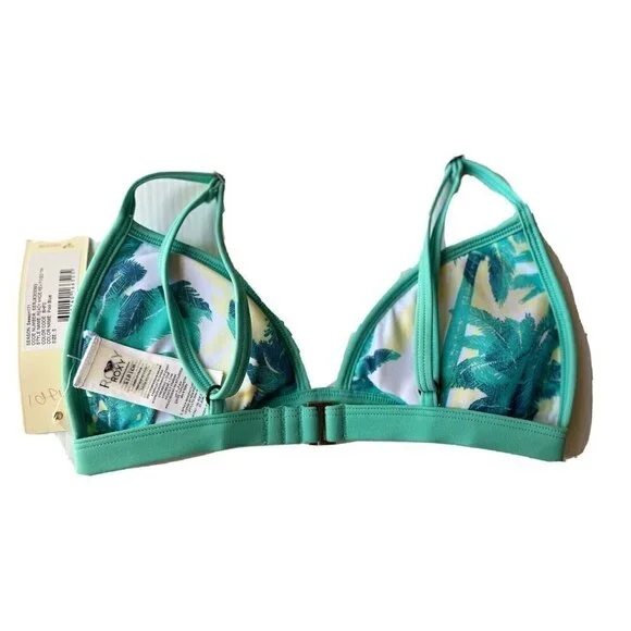 Roxy Green Ready Made Reversible Fixed Tri Bikini Top Size S - Picture 6 of 8